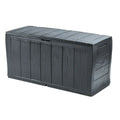 Caja de almacenaje de plástico grafito, 270 L, con tapa