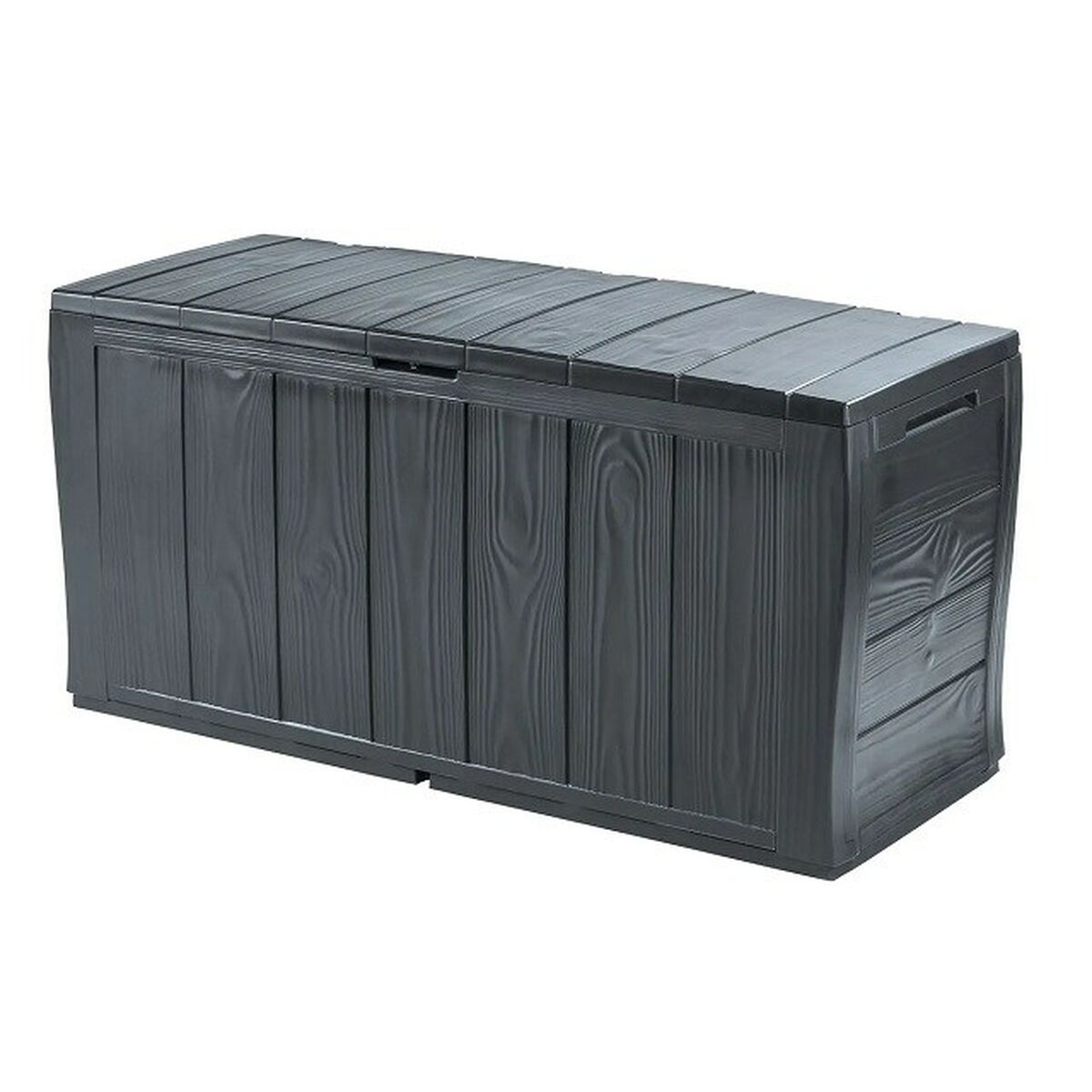 Caja de almacenaje de plástico grafito, 270 L, con tapa