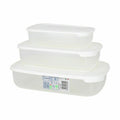 Set de 3 fiambreras blancas rectangulares, 1, 2 y 3 litros