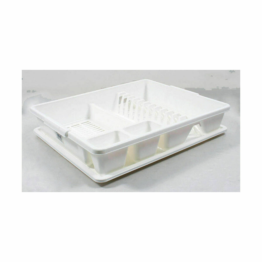 Escurridor para fregadero de plástico blanco, 47 x 38 cm