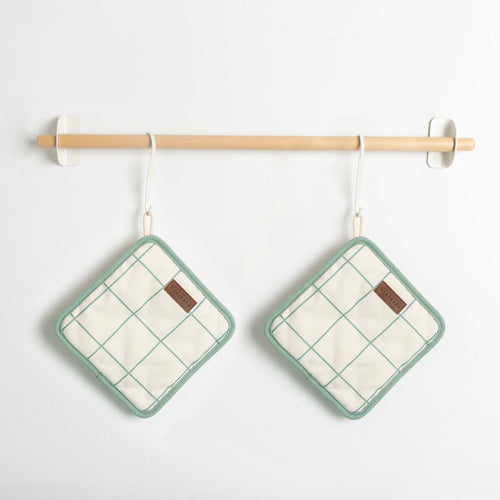 Agarrador para horno bicolor, 2 piezas (12 unidades)