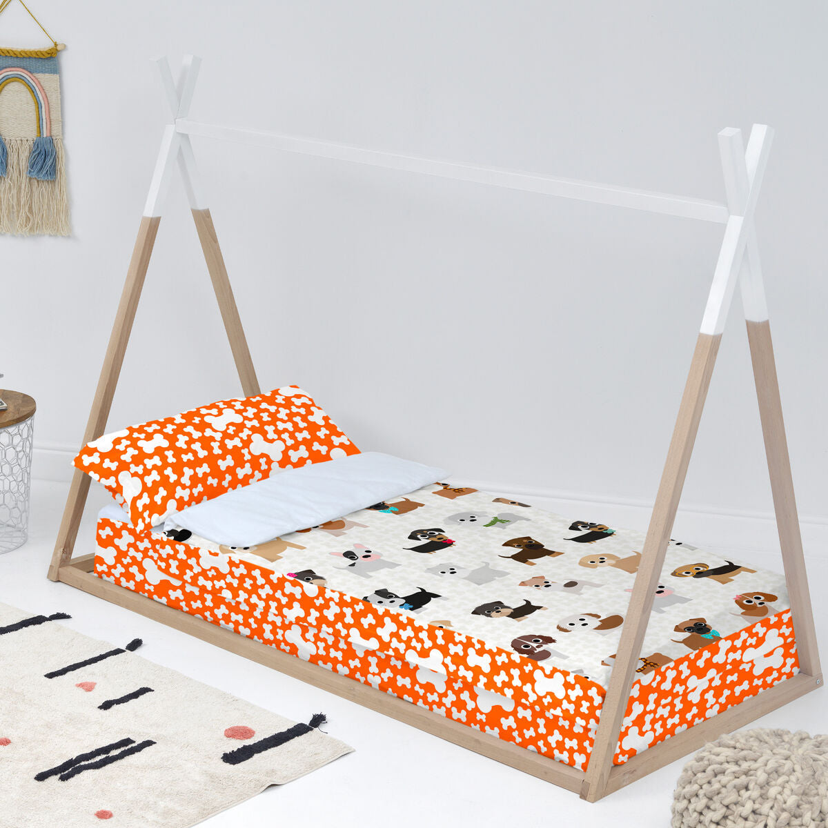 Saco nórdico infantil de algodón, estampado Mr Fox Dogs — imagen 2