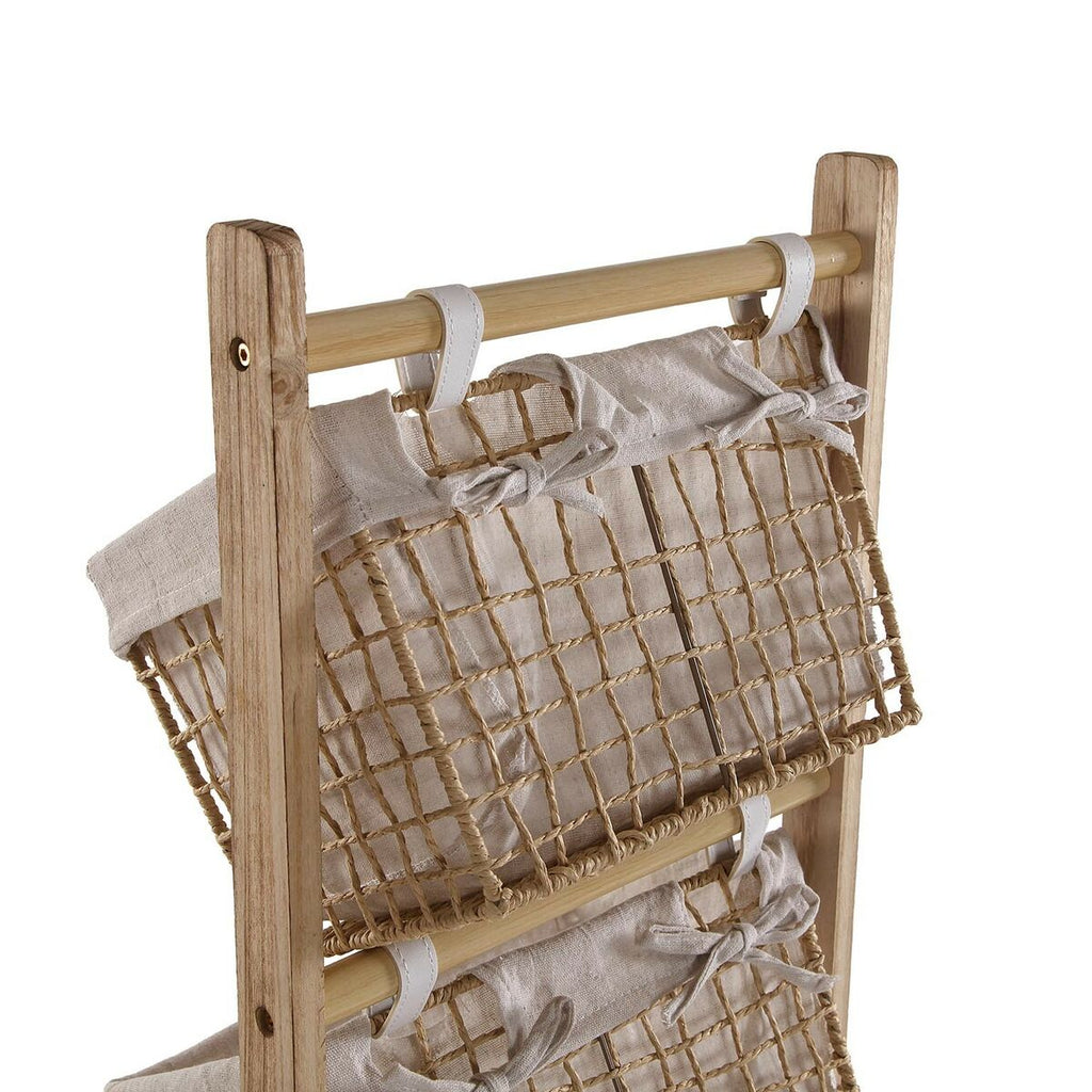 Estantería de baño de madera y ratán, marrón, 35 x 102 x 35 cm — imagen 4
