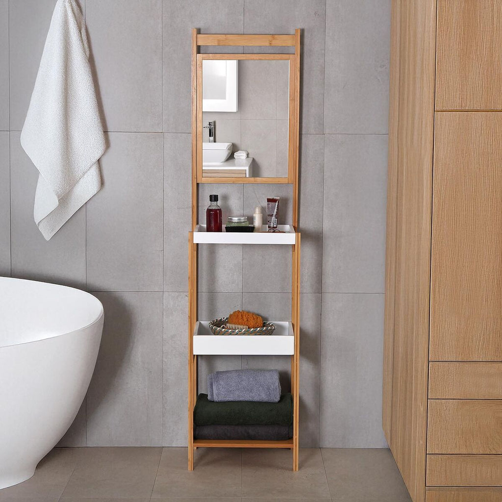 Estantería de baño minimalista de bambú, 30 x 160 x 40 cm — imagen 2