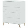 Cómoda de 4 cajones en blanco, 40 x 95 cm