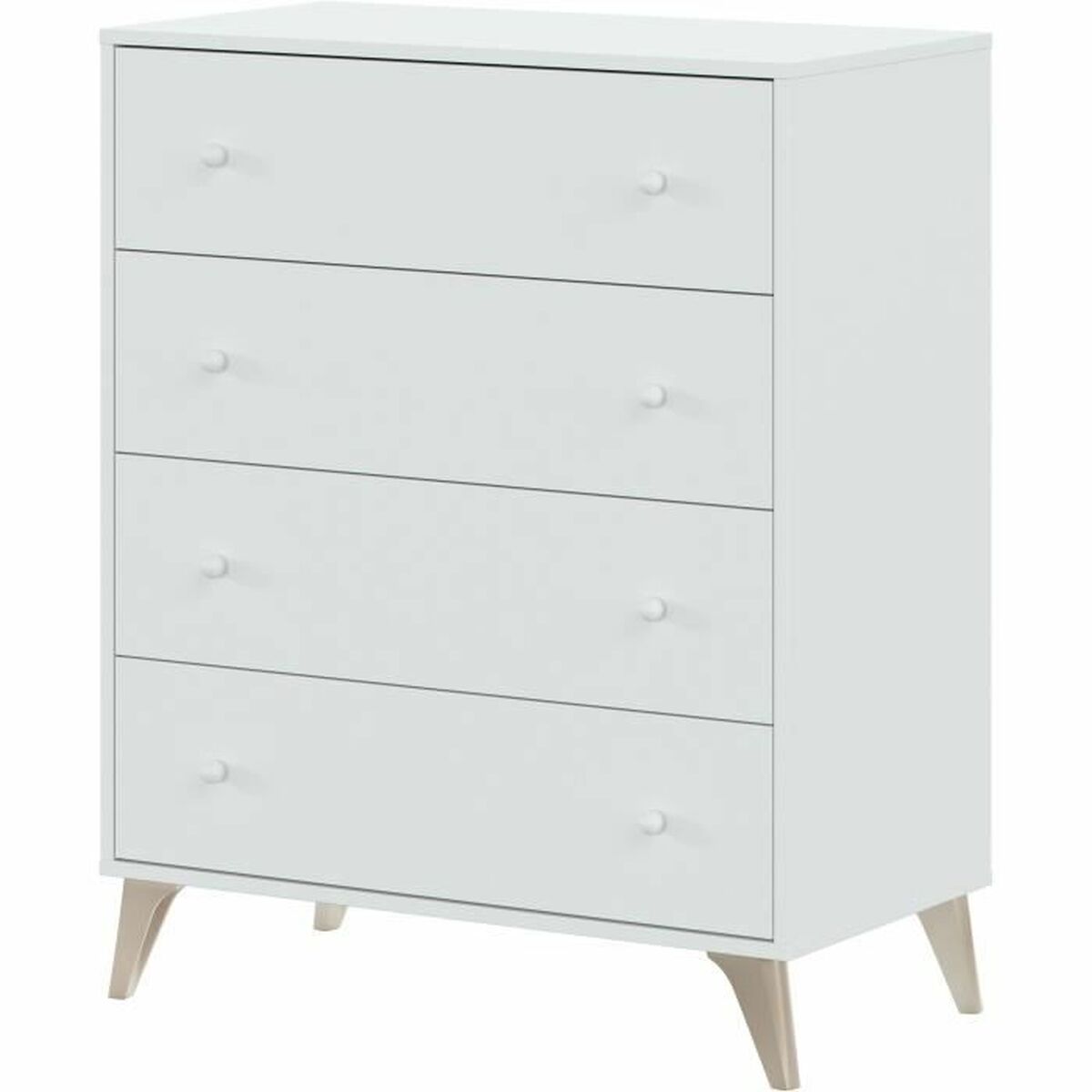 Cómoda de 4 cajones en blanco, 40 x 95 cm