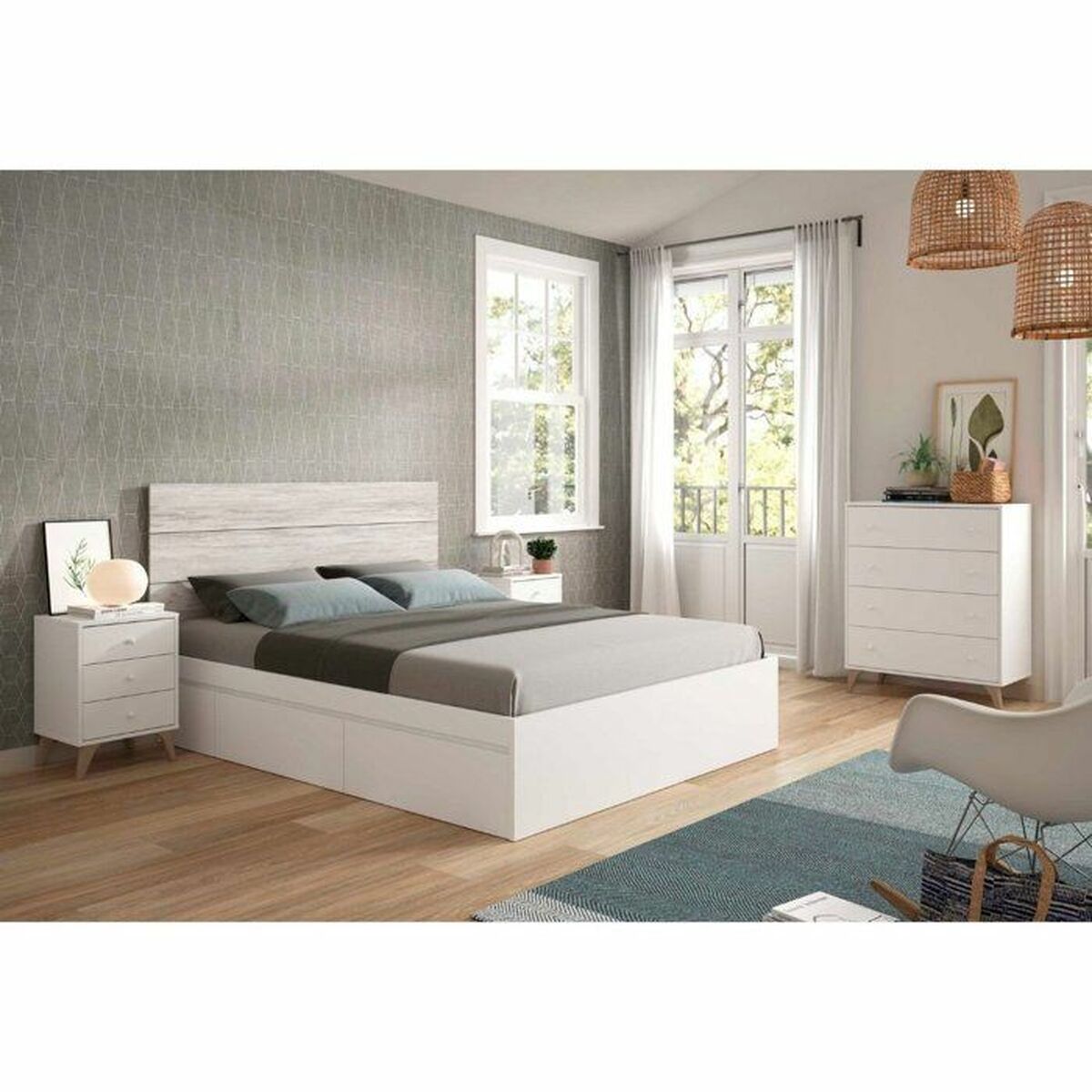 Cómoda de 4 cajones en blanco, 40 x 95 cm — imagen 4