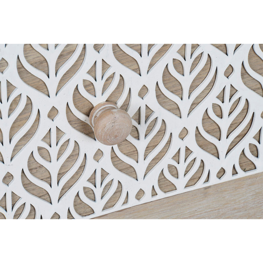 Cajonera de 3 cajones en blanco y natural, diseño hoja — imagen 3
