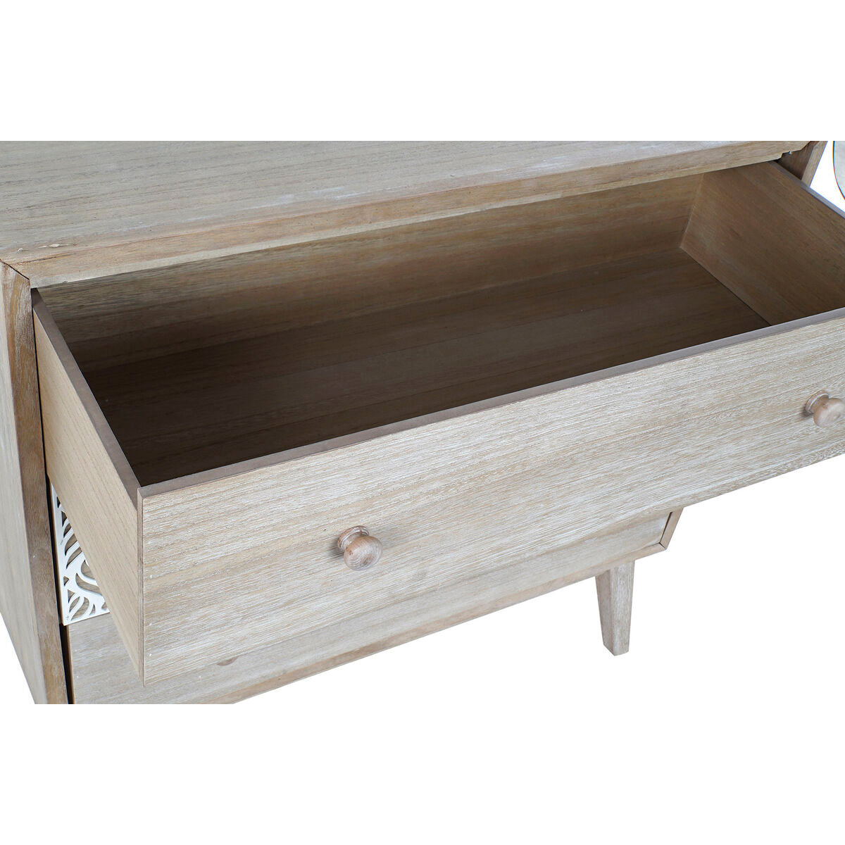 Cajonera de 3 cajones en blanco y natural, diseño hoja — imagen 4