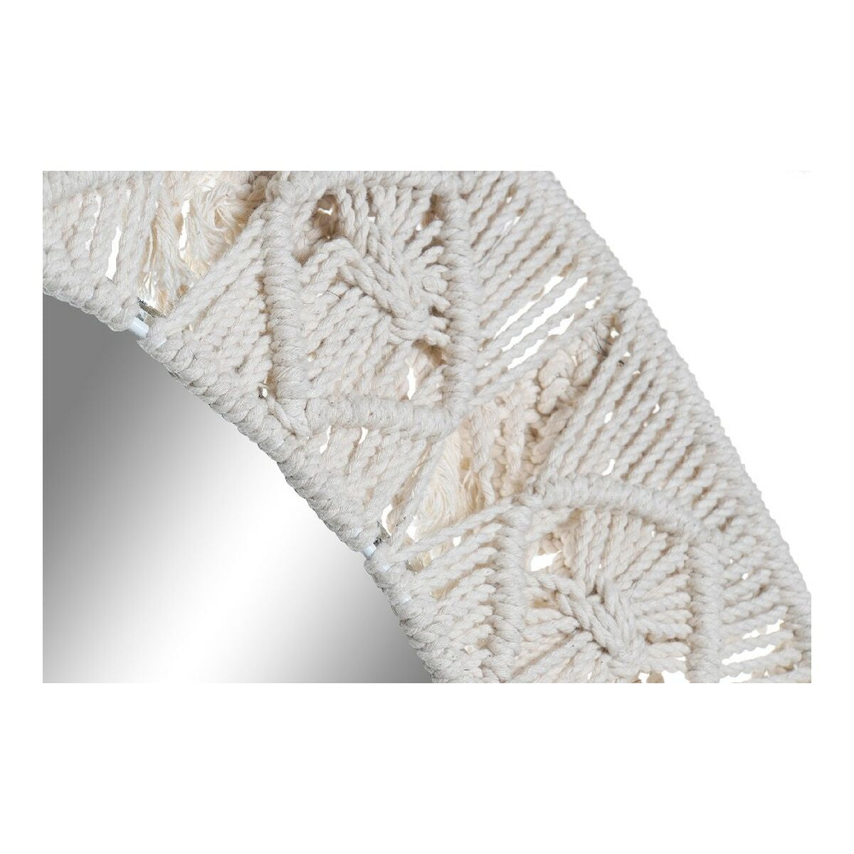 Espejo de pared boho con macramé, blanco, 75 x 2 x 75 cm — imagen 3