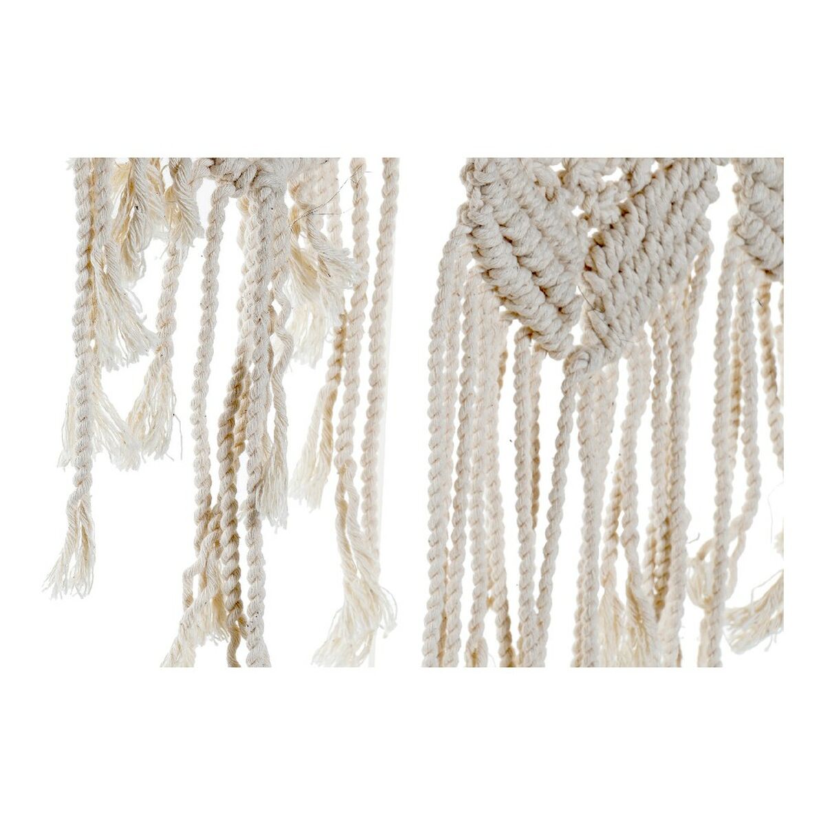 Espejo de pared boho con macramé, blanco, 75 x 2 x 75 cm — imagen 4