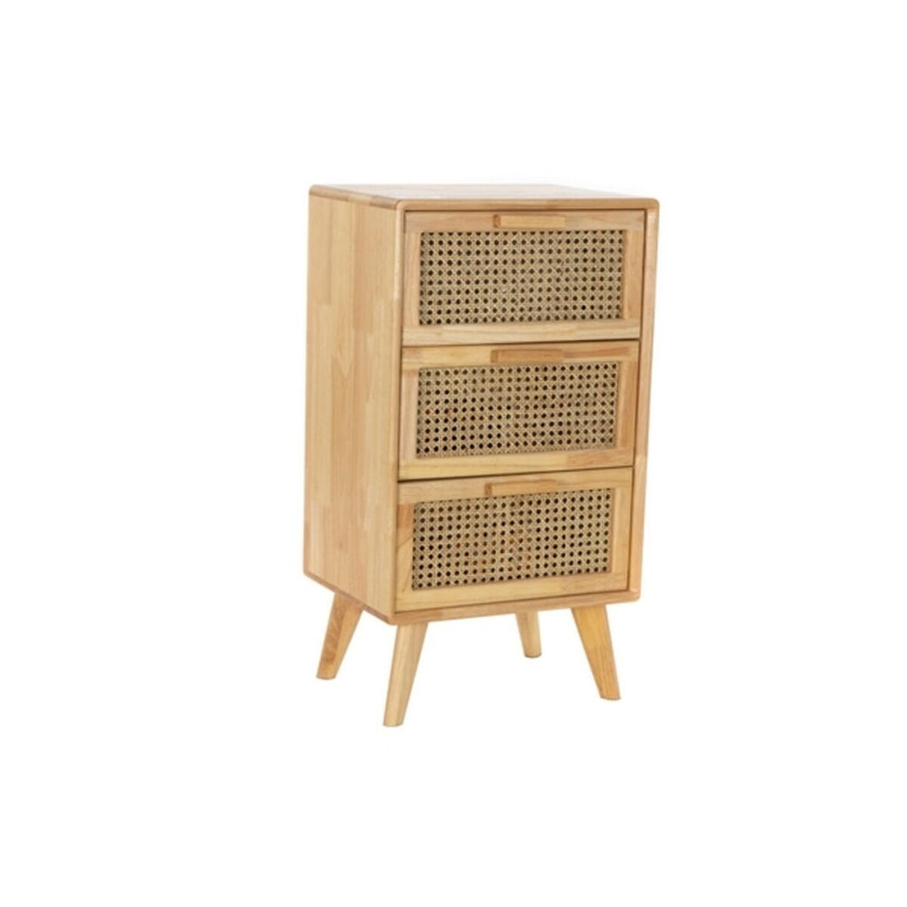 Cajonera Bali de caucho y ratán con rejilla, 40 x 30 x 72 cm