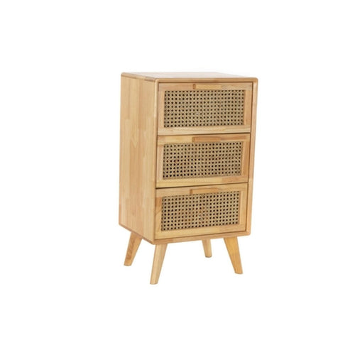 Cajonera Bali de caucho y ratán con rejilla, 40 x 30 x 72 cm