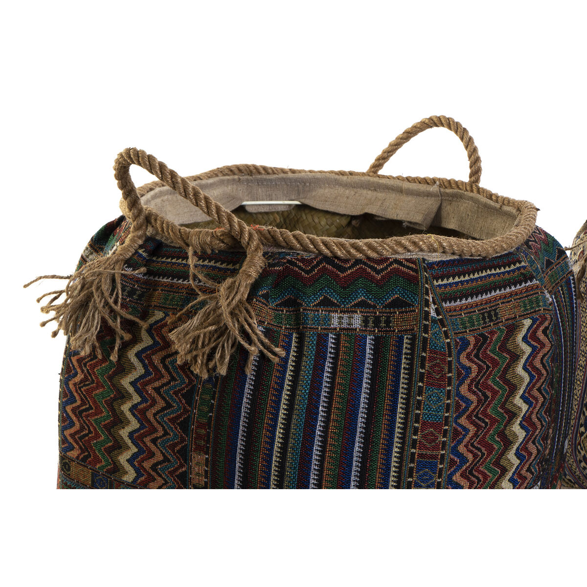Juego de 2 cestas de fibra natural, estilo boho — imagen 2