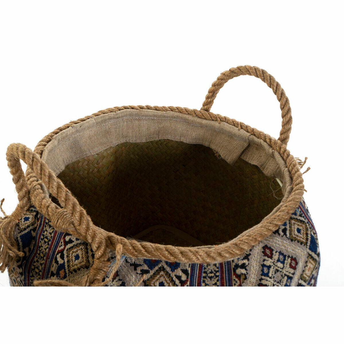 Set de 2 cestas de fibra natural, diseño boho, 30 x 30 x 30 cm