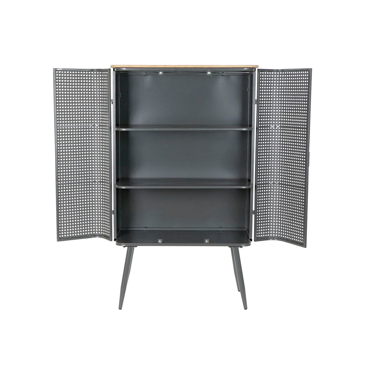 Estantería gris y natural de madera y metal, 79 x 39 x 133 cm — imagen 4