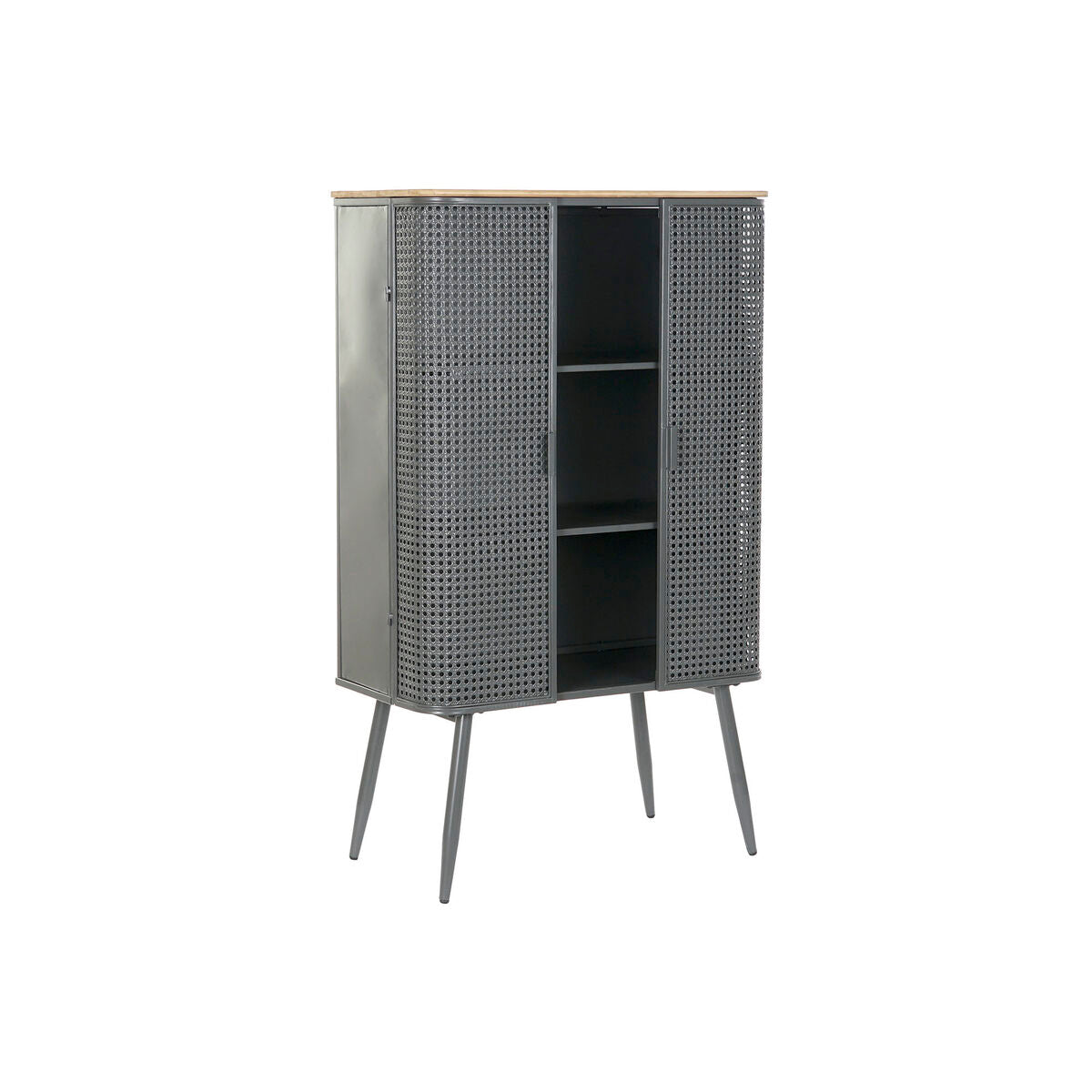 Estantería gris y natural de madera y metal, 79 x 39 x 133 cm