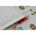 Alfombra bordada de poliéster y algodón, ikat boho, pack de 2