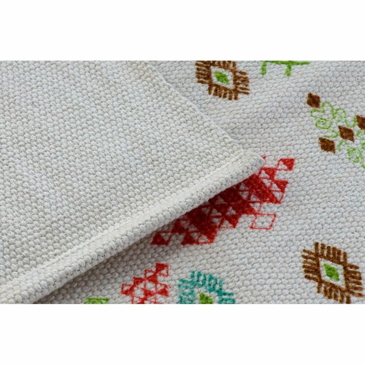 Alfombra bordada de poliéster y algodón, ikat boho, pack de 2