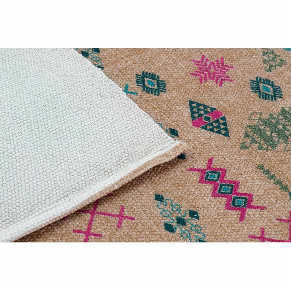 Alfombra bordada de poliéster y algodón, ikat boho, pack de 2 — imagen 3