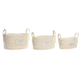 Juego de 3 cestas de fibra natural, tonos marrón, boho