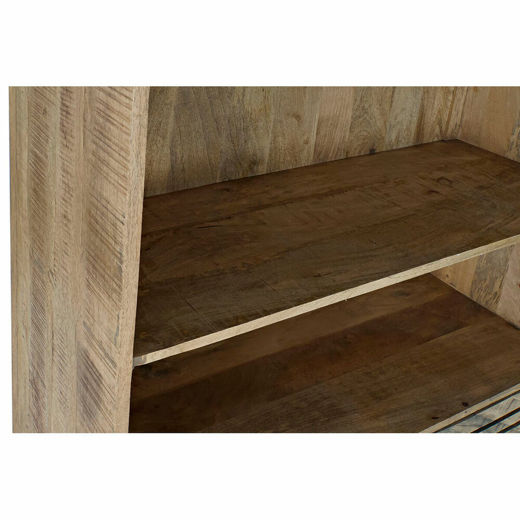 Estantería negra de metal y madera de mango, 100 x 40 x 180 cm — imagen 2