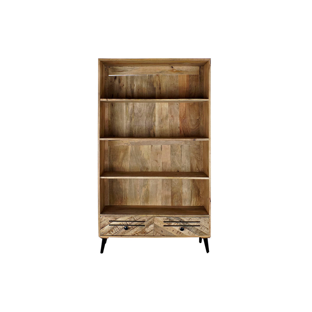 Estantería negra de metal y madera de mango, 100 x 40 x 180 cm — imagen 3