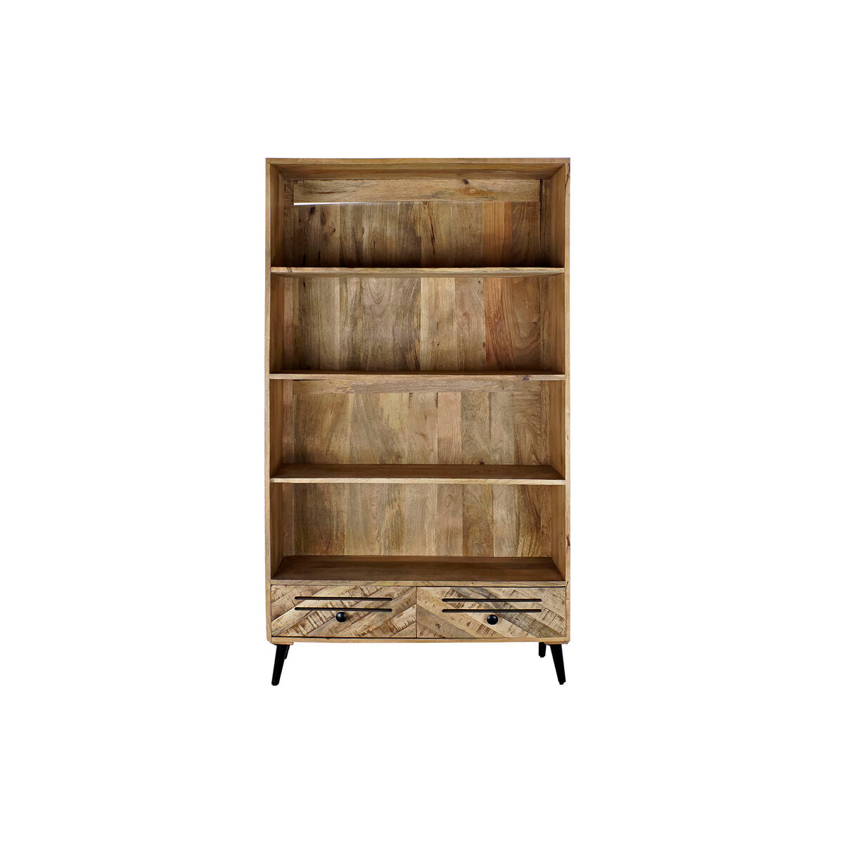 Estantería negra de metal y madera de mango, 100 x 40 x 180 cm — imagen 3