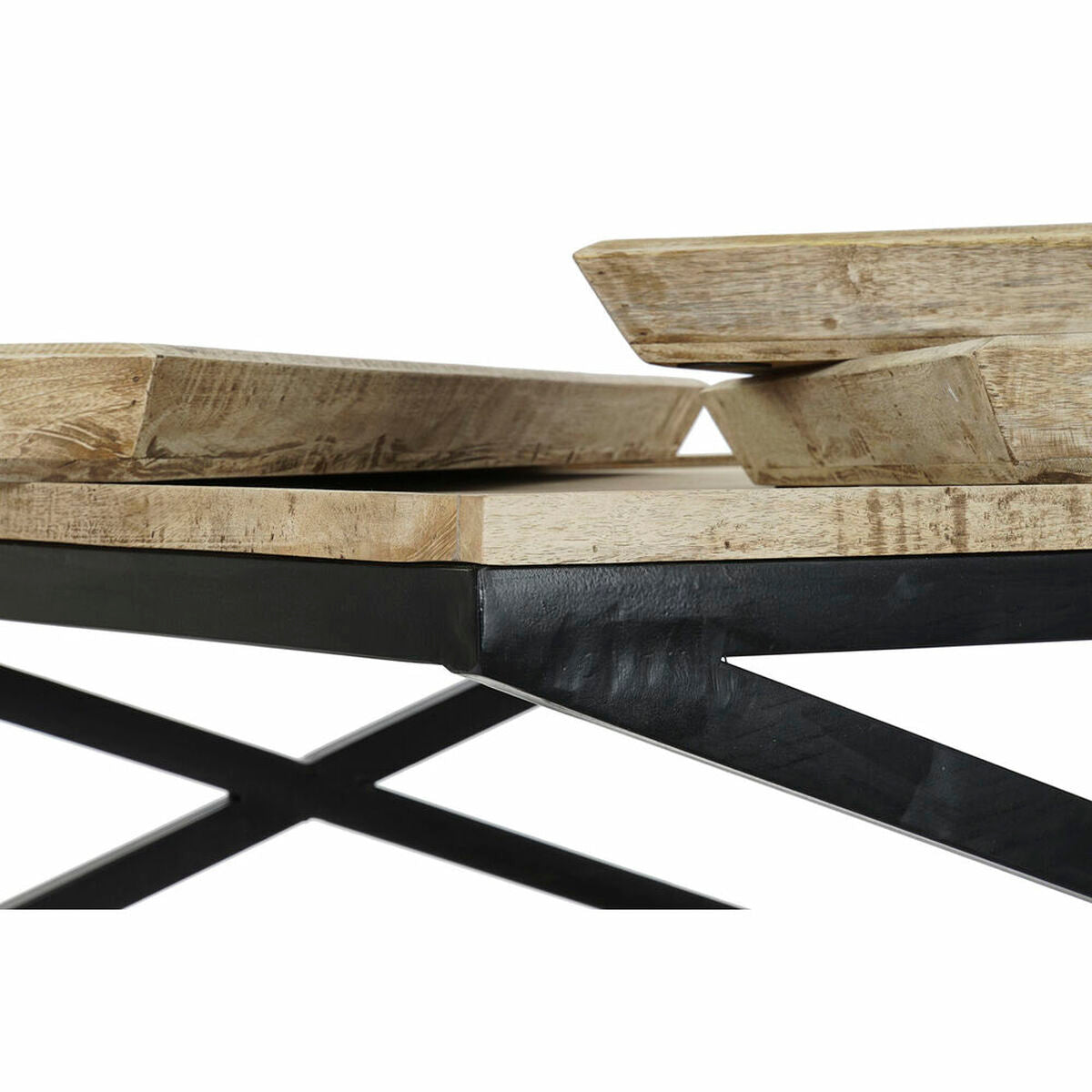 Mesa de centro con bandeja de madera y metal, 120 x 120 cm — imagen 3