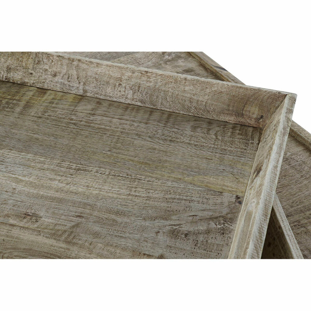 Mesa de centro con bandeja de madera y metal, 120 x 120 cm — imagen 4