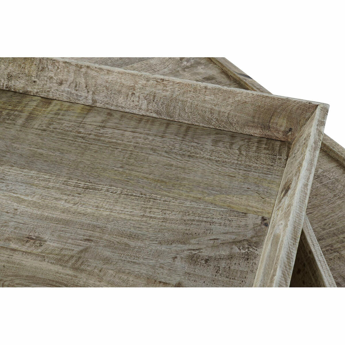 Mesa de centro con bandeja de madera y metal, 120 x 120 cm — imagen 4