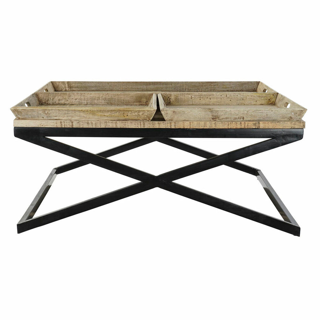 Mesa de centro con bandeja de madera y metal, 120 x 120 cm — imagen 6
