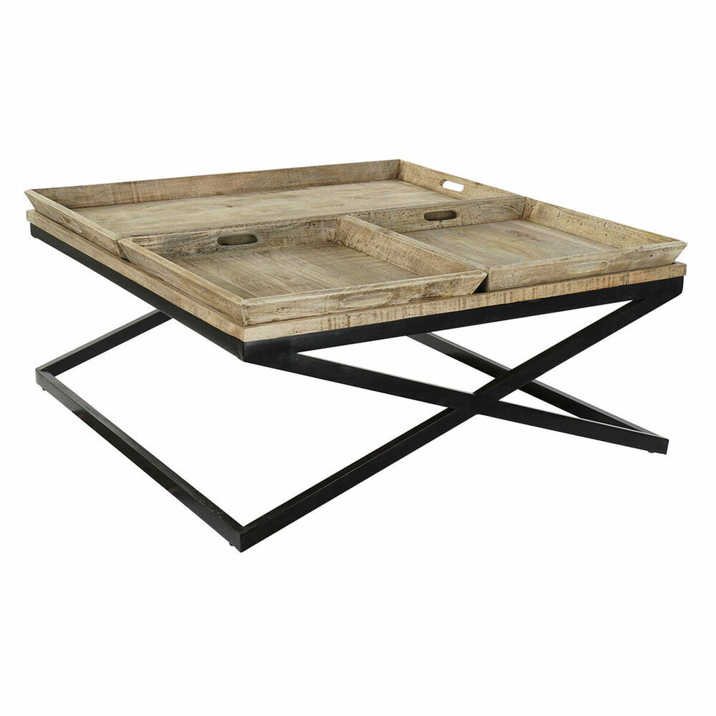 Mesa de centro con bandeja de madera y metal, 120 x 120 cm — imagen 8