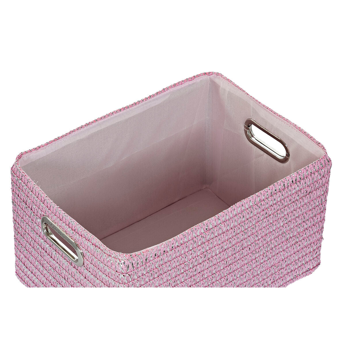 Juego de 5 cestas de polipropileno, rosa y plateado — imagen 4