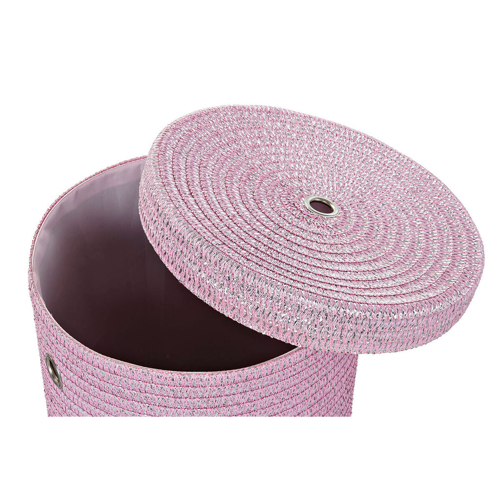 Juego de 5 cestas de polipropileno, gris y rosa — imagen 2