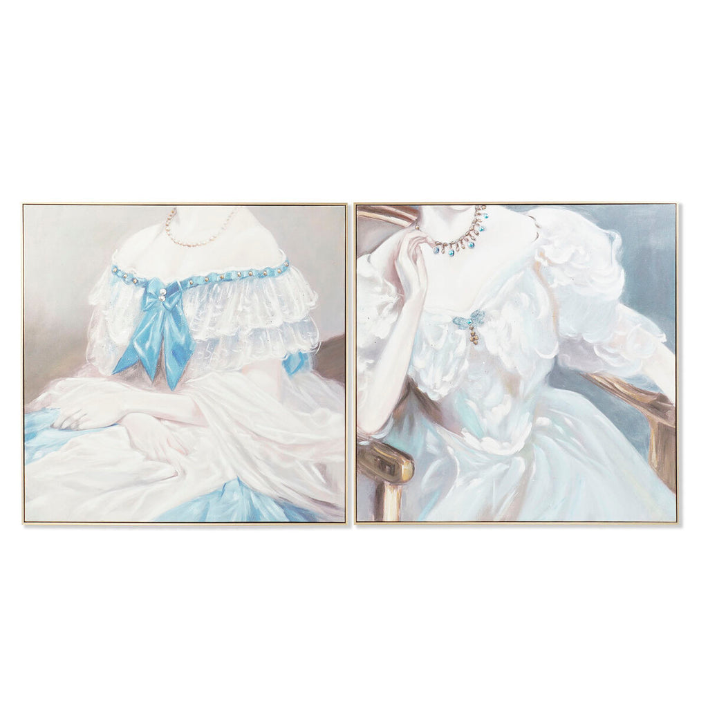 Cuadro tradicional con mujer pintado a mano, 102 x 102 cm