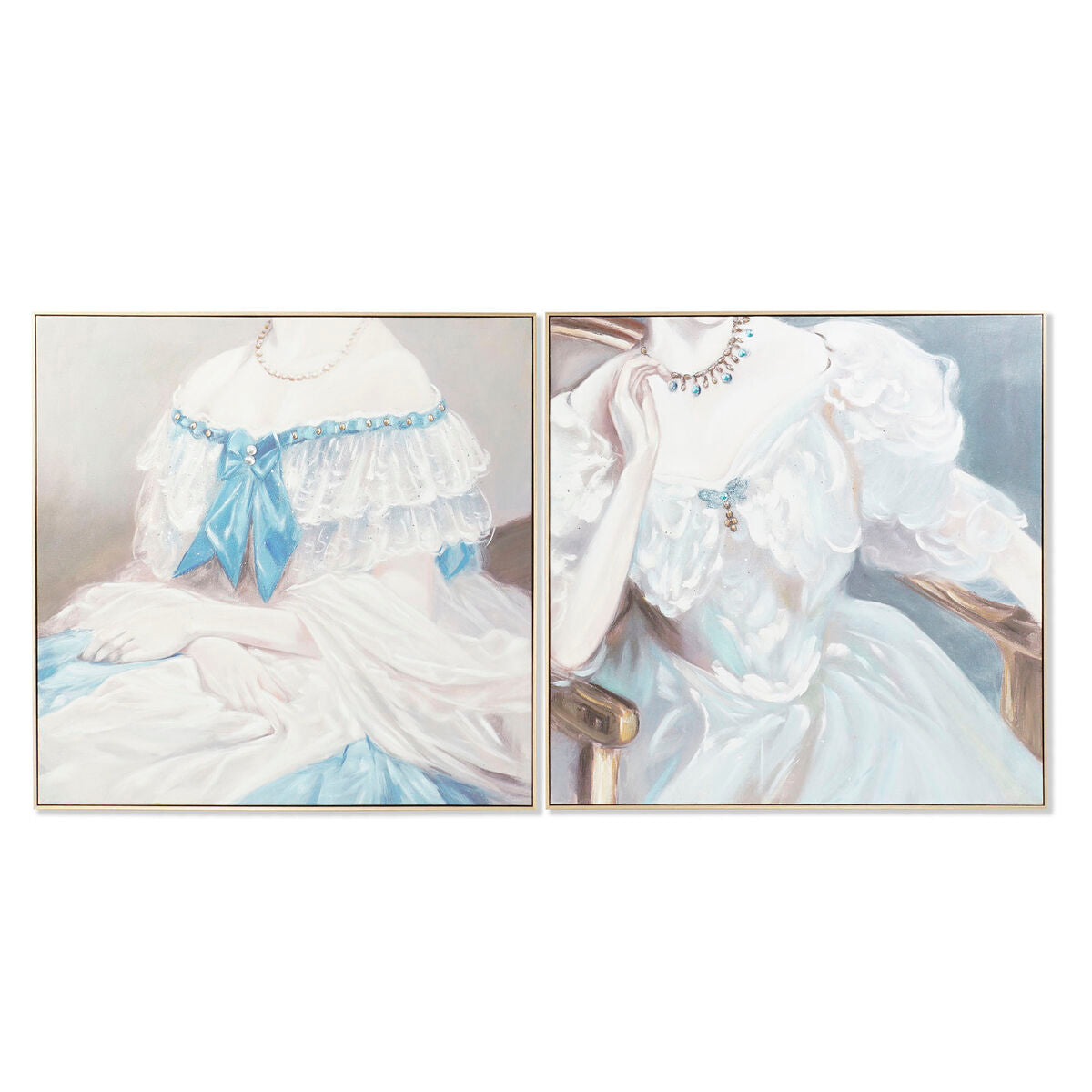 Cuadro tradicional con mujer pintado a mano, 102 x 102 cm