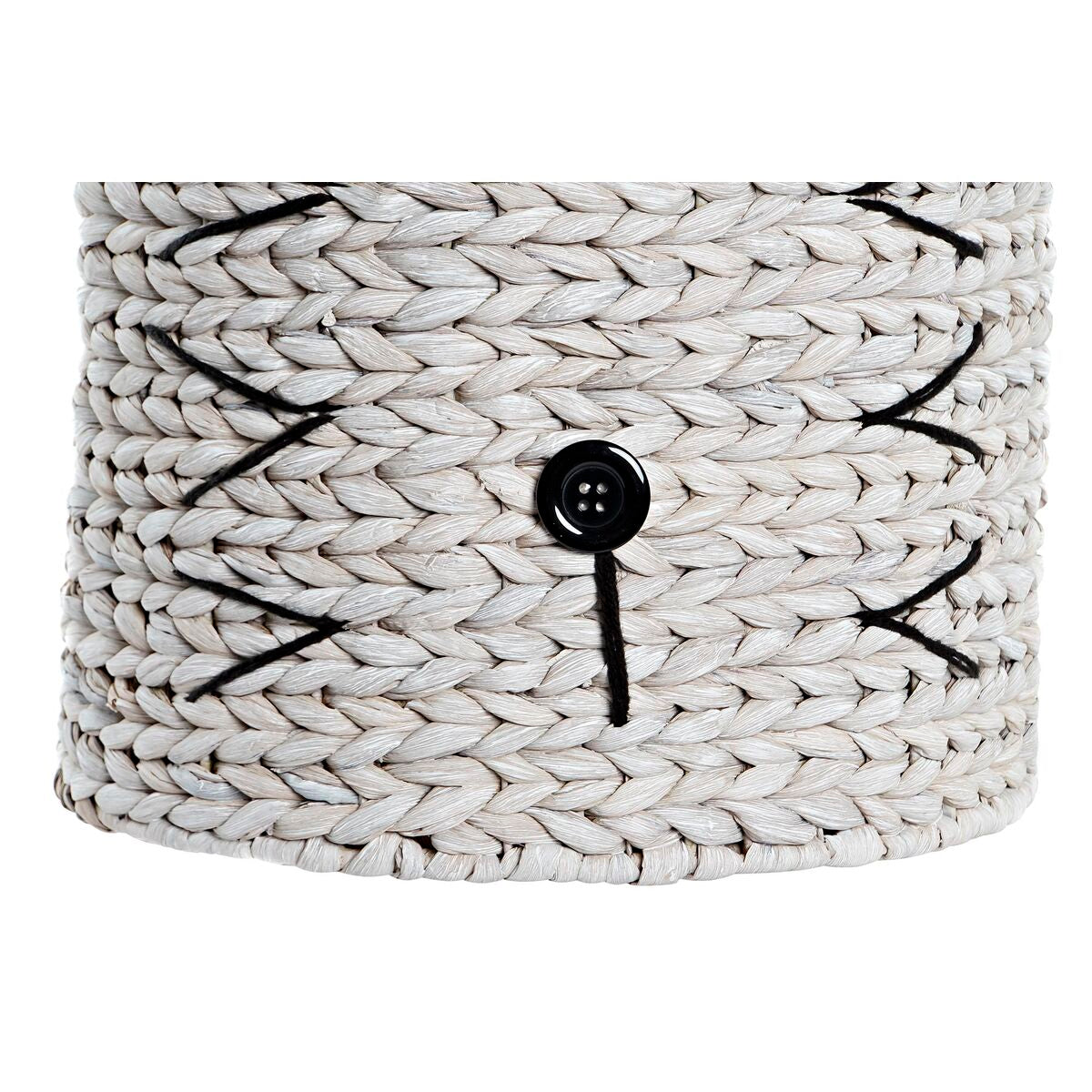 Cesta de fibra natural en blanco y negro, 37 x 37 x 40 cm — imagen 2