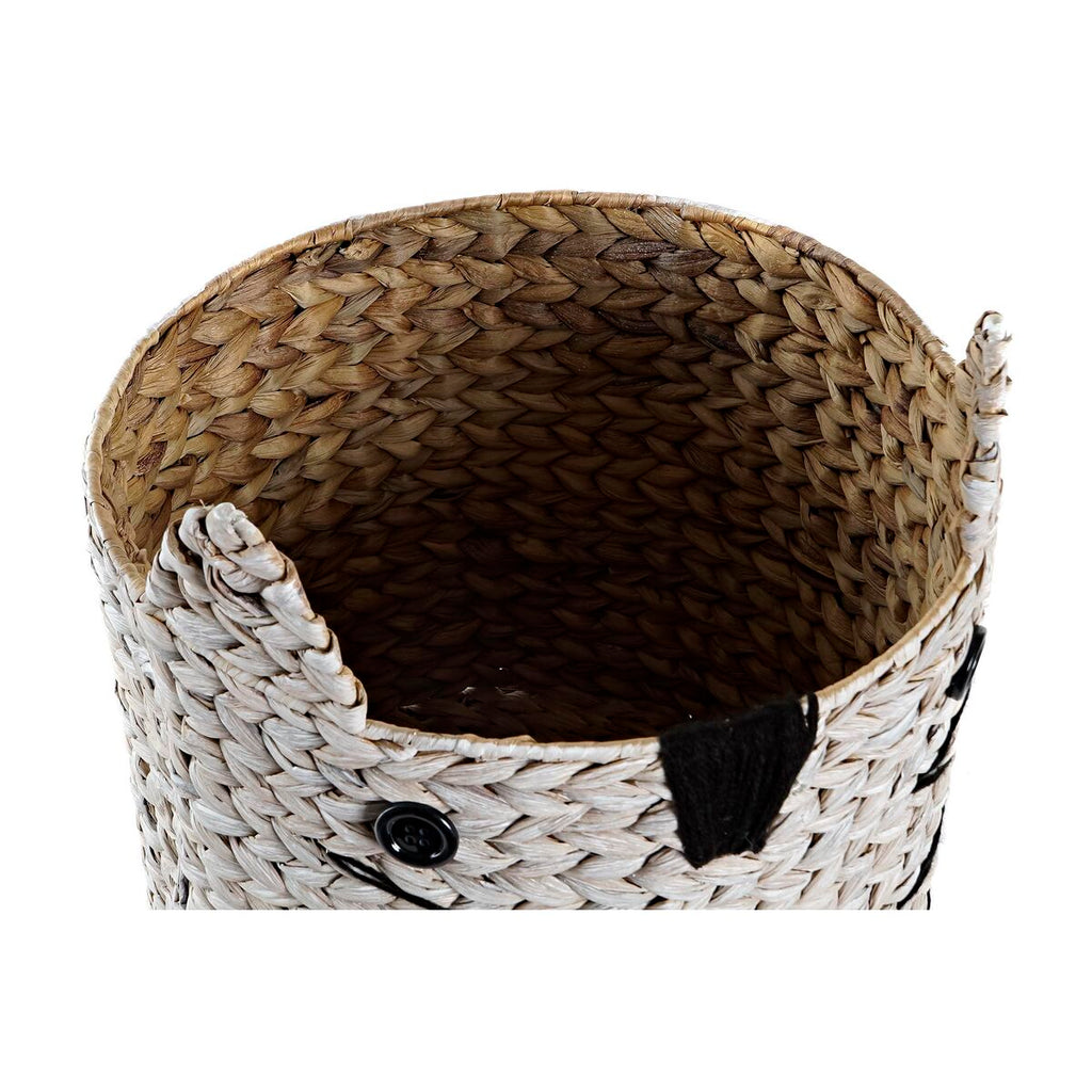 Cesta de fibra natural en blanco y negro, 37 x 37 x 40 cm — imagen 3