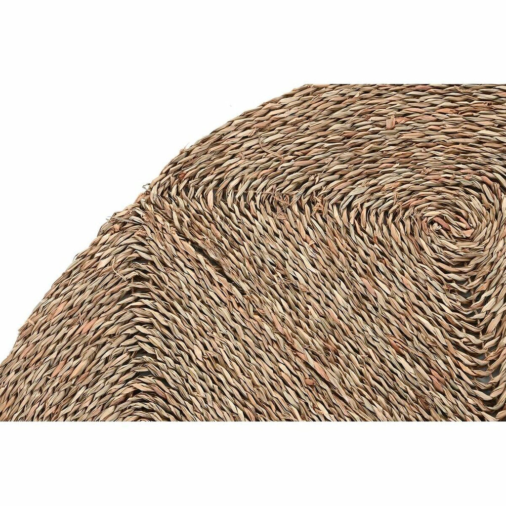 Alfombra redonda de poliéster y hierba marina, natural, 150 cm — imagen 4