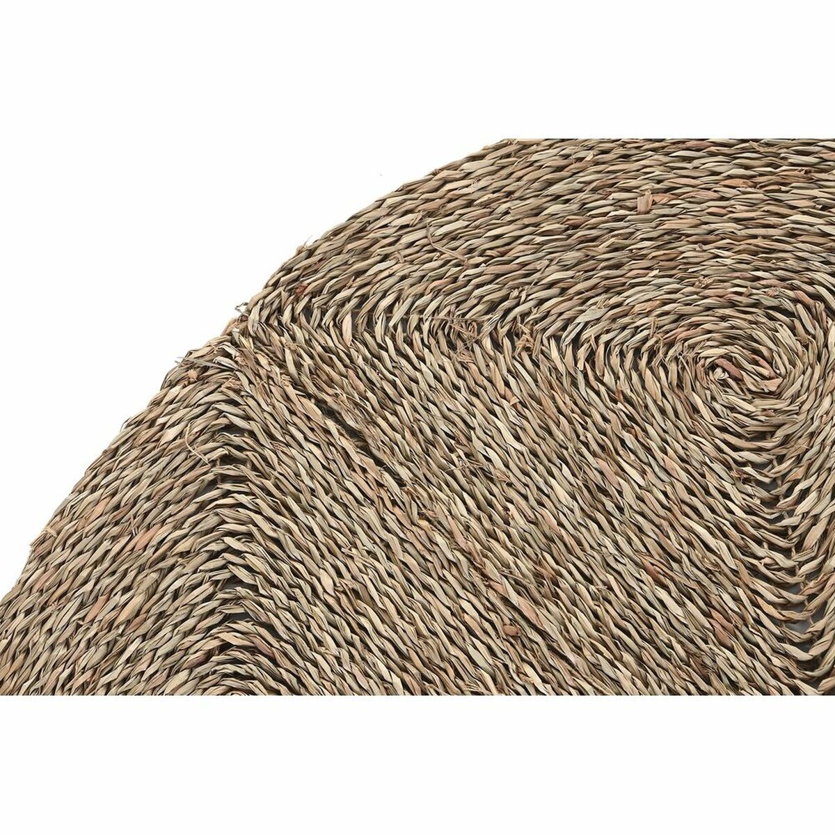 Alfombra redonda de poliéster y hierba marina, natural, 150 cm — imagen 4