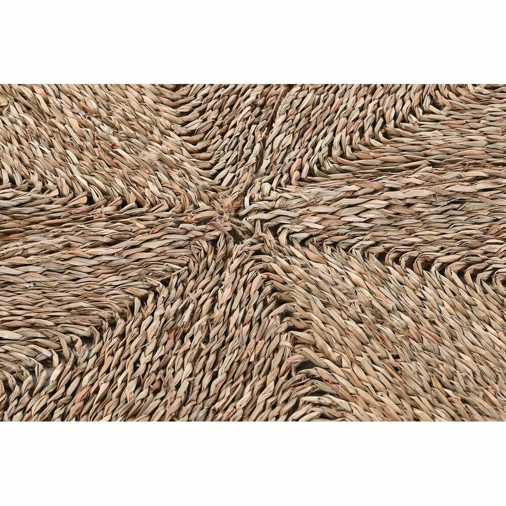 Alfombra redonda de poliéster y hierba marina, natural, 150 cm — imagen 3