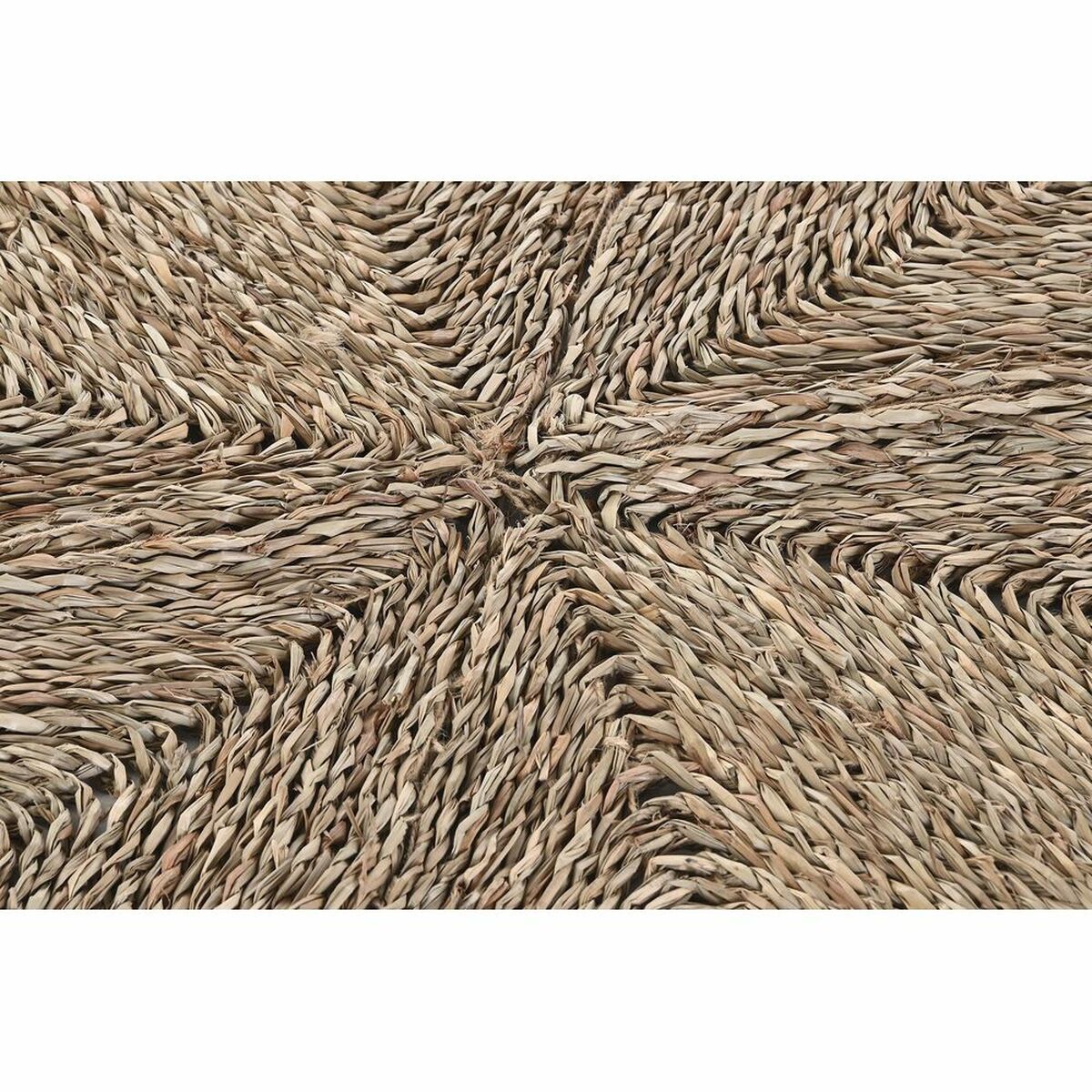 Alfombra redonda de poliéster y hierba marina, natural, 150 cm — imagen 3