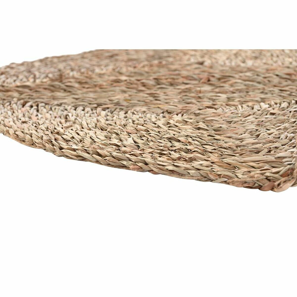 Alfombra redonda de poliéster y hierba marina, natural, 150 cm — imagen 2