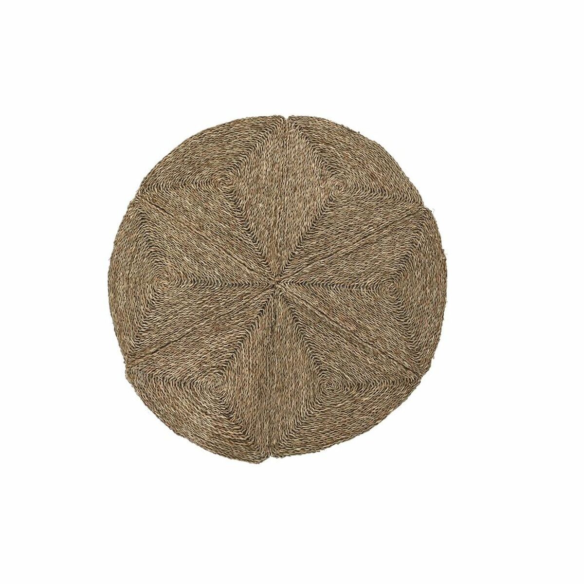 Alfombra redonda de poliéster y hierba marina, natural, 150 cm