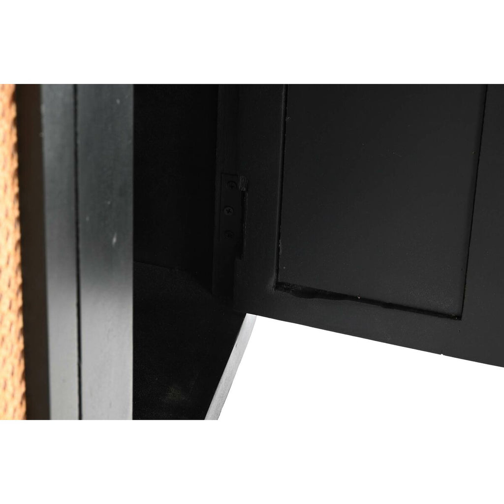 Aparador de madera de mango, ratán y metal, negro, 160 x 40 x 90 cm — imagen 6