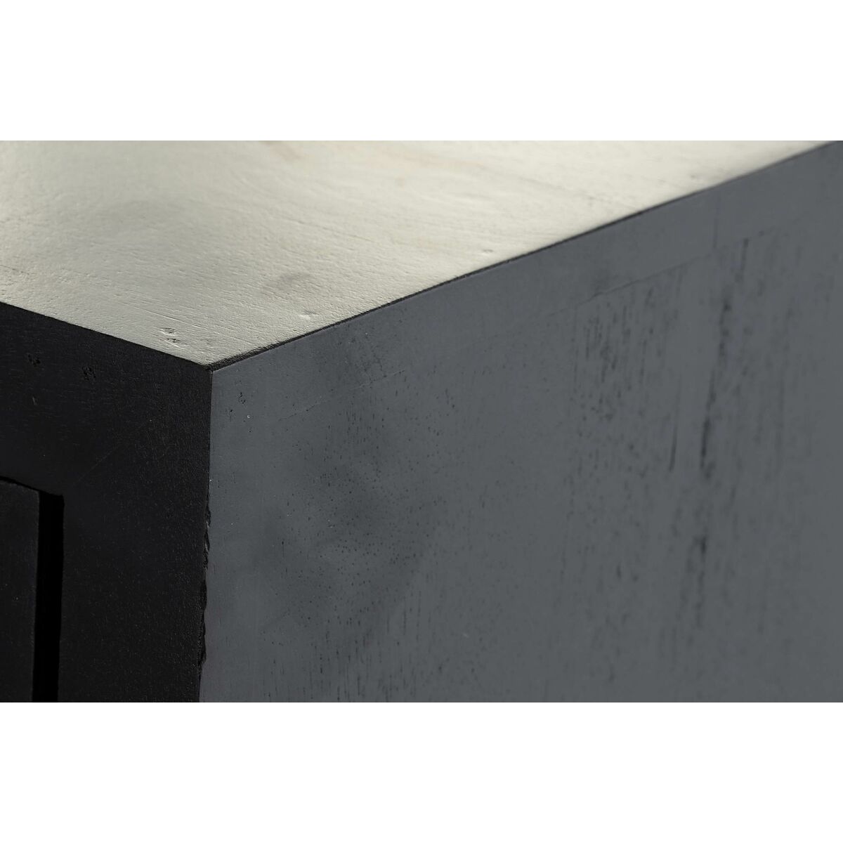 Aparador de madera de mango, ratán y metal, negro, 160 x 40 x 90 cm — imagen 9