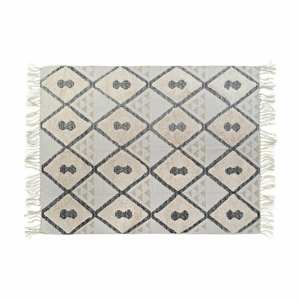Alfombra moderna beige con rombos, 160 x 230 cm