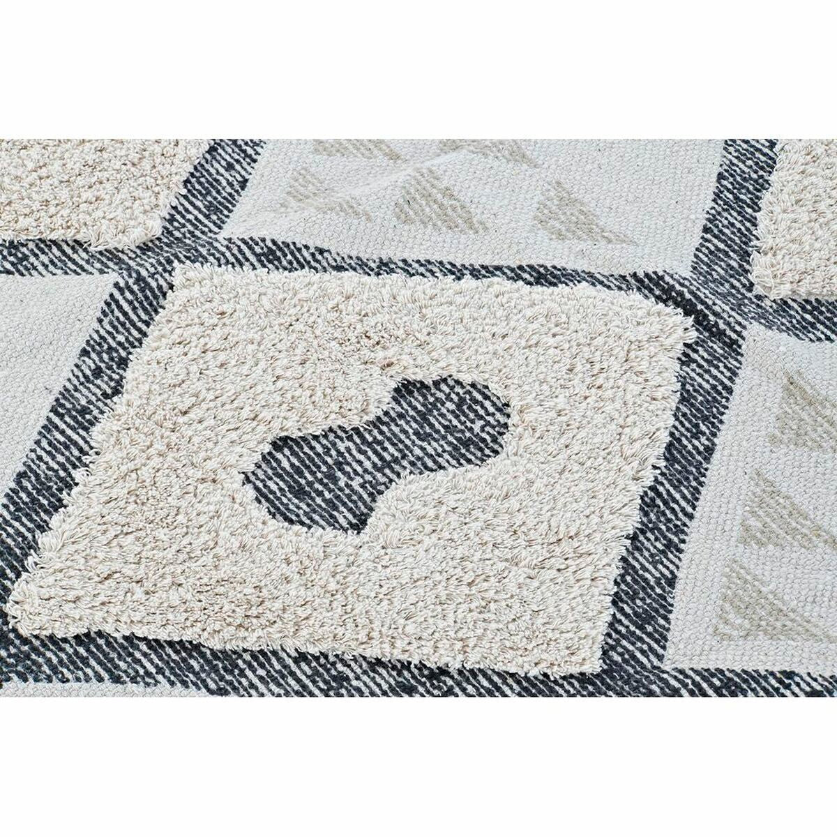 Alfombra de rombos beige, poliéster y algodón, 200 x 290 cm — imagen 3
