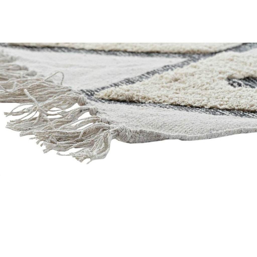Alfombra de rombos beige, poliéster y algodón, 200 x 290 cm — imagen 2